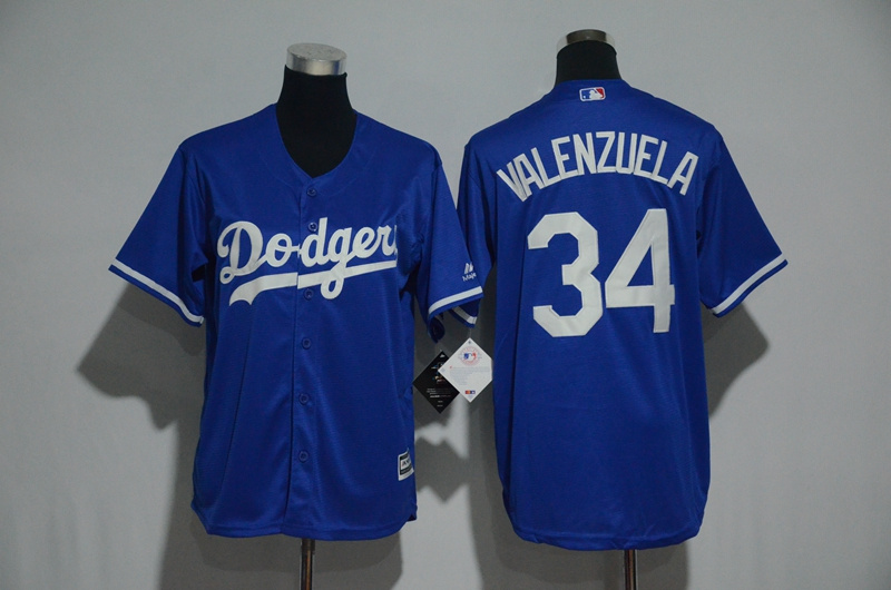 Youth 2017 MLB Los Angeles Dodgers #34 Valenzuela Blue Jerseys